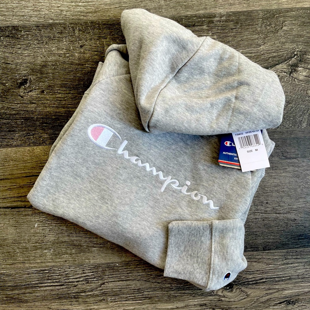 Girls Champion hoodie. Grey size Medium